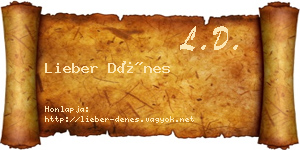 Lieber Dénes névjegykártya